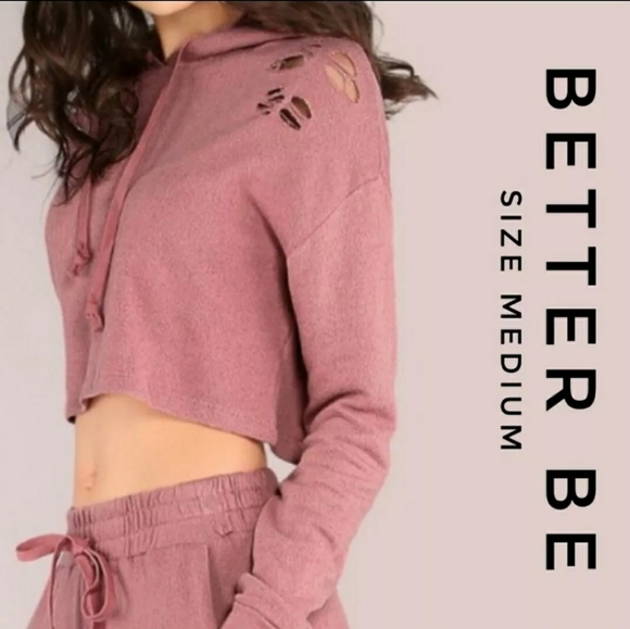 distressed crop hoodie